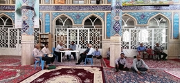 برپایی ایستگاه سنجش فشار خون، در محل برگزاری نماز جمعه شهرستان استهبان