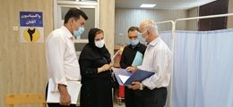 بازدید ناظر دانشگاه علوم پزشکی و خدمات بهداشتی و درمانی از مرکز واکسیناسیون کووید 19 شهرستان استهبان